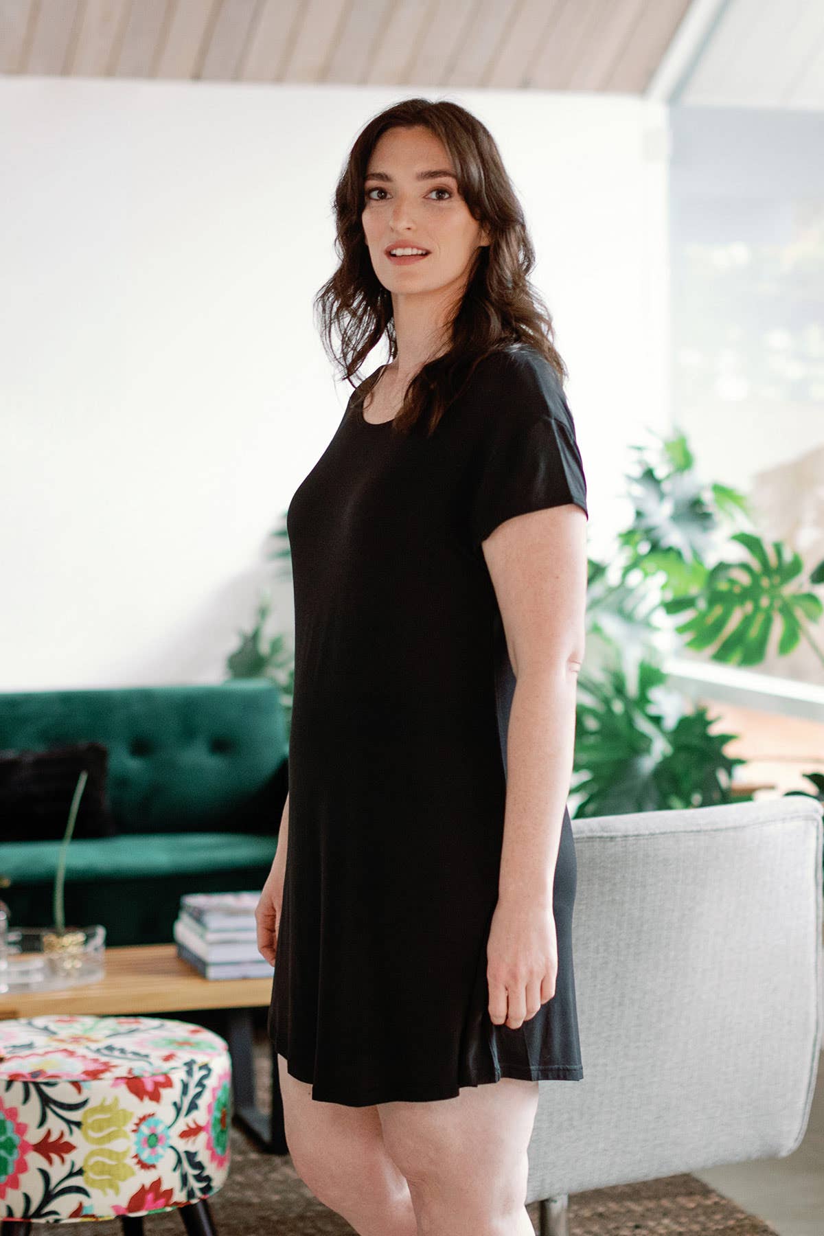 PENELOPE CAP SLEEVE OVERSIZED BAMBOO NIGHTSHIRT
