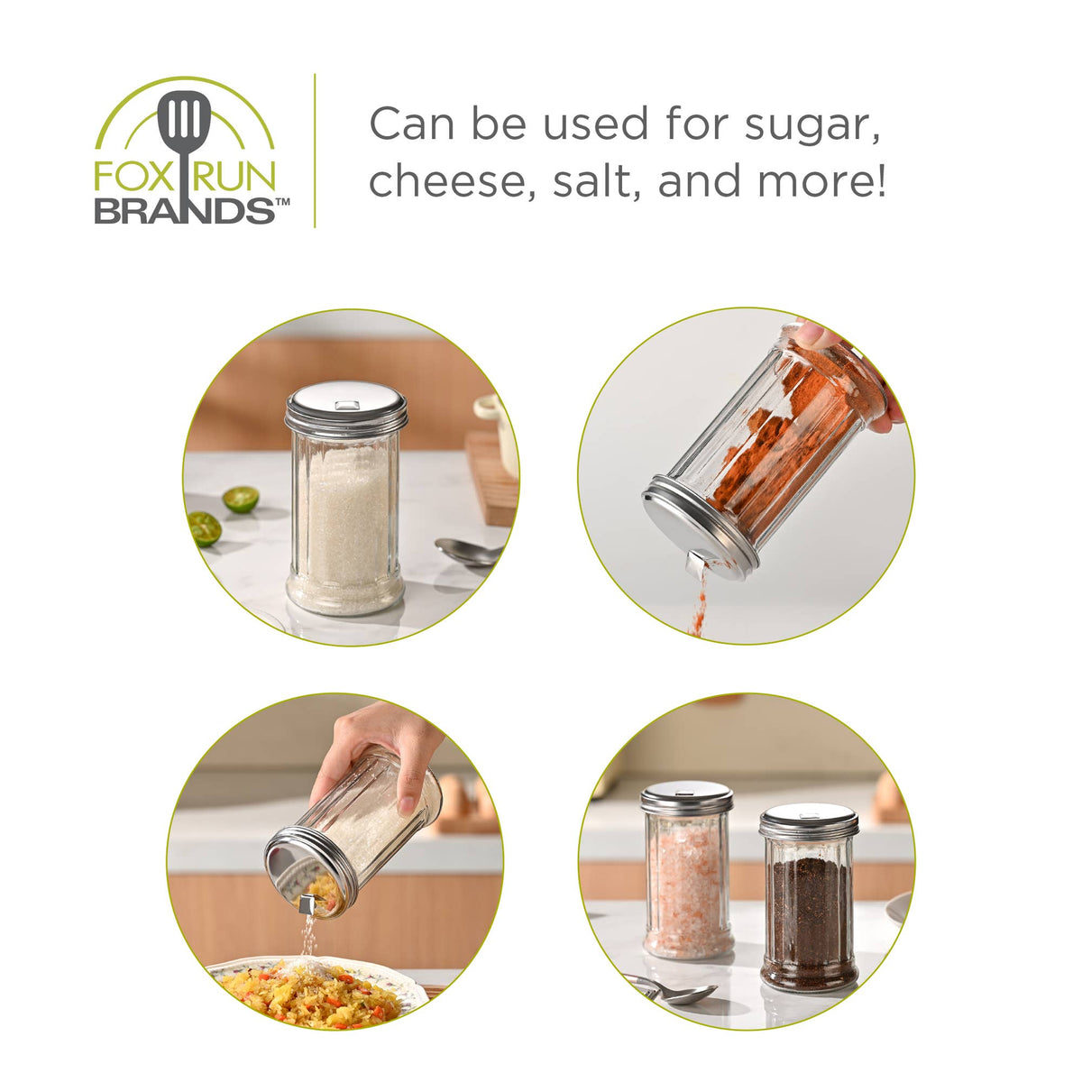 Fox Run Classic Glass Sugar Shaker, 12 Ounce With Lid