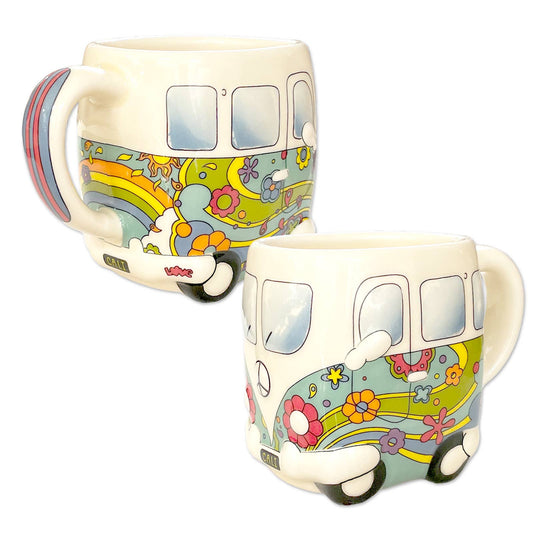 SF Mercantile – Hippie Van Mug, assorted styles and colors together