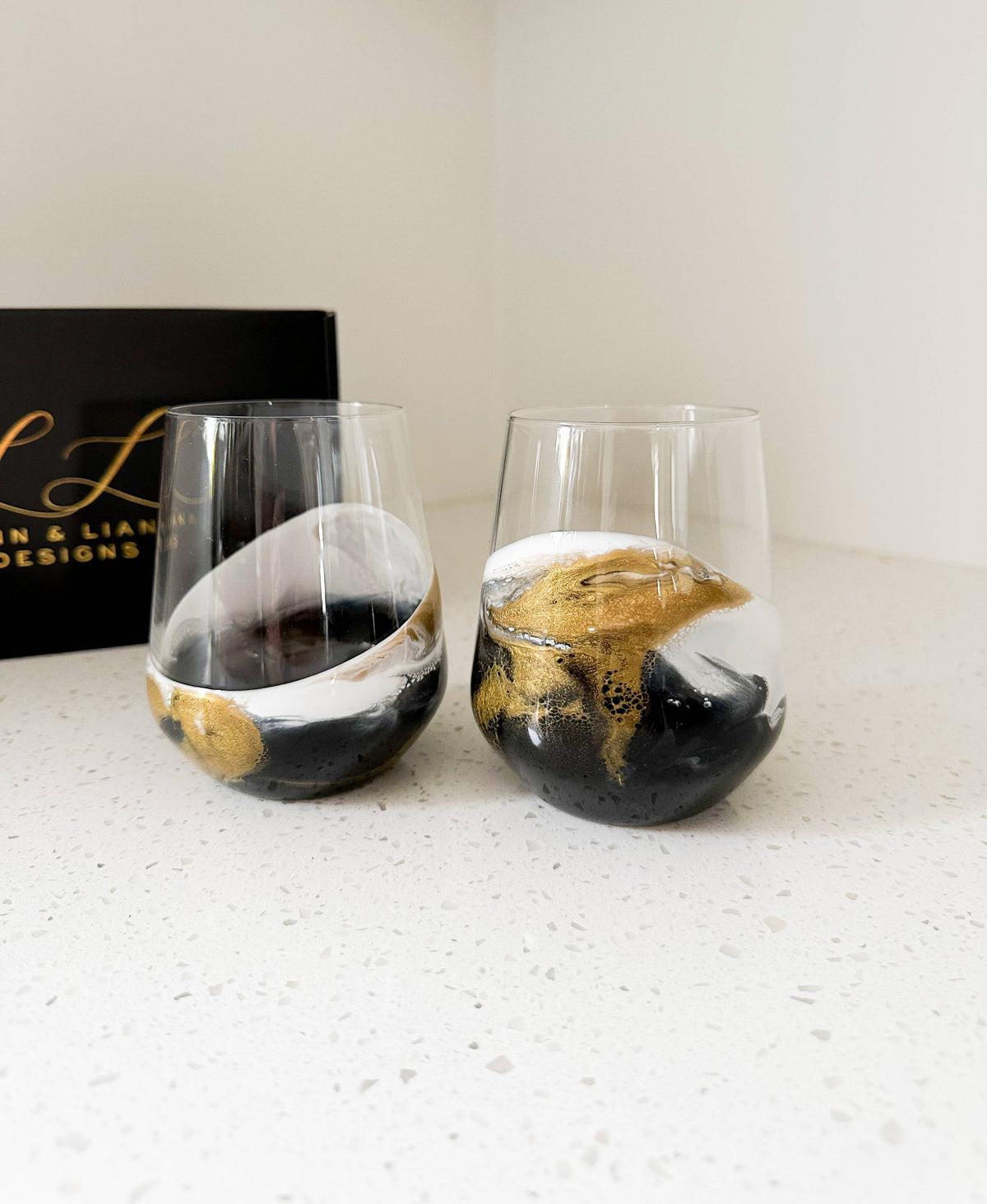 Resin Accented Wine Glasses