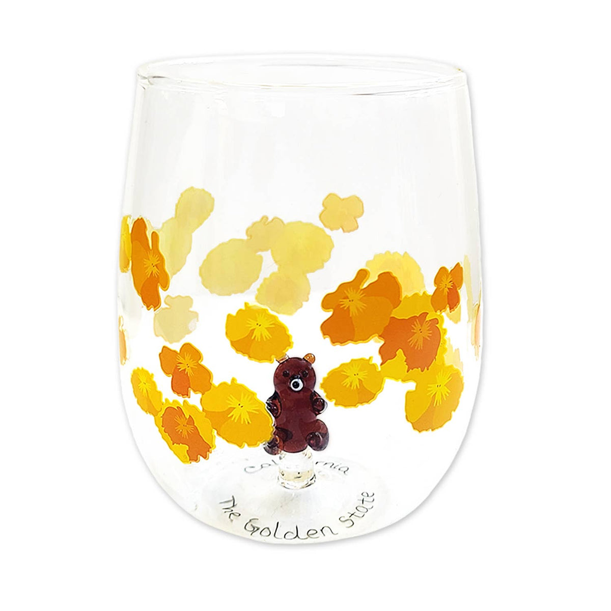 Poppy Bear Stemless Wine Glass