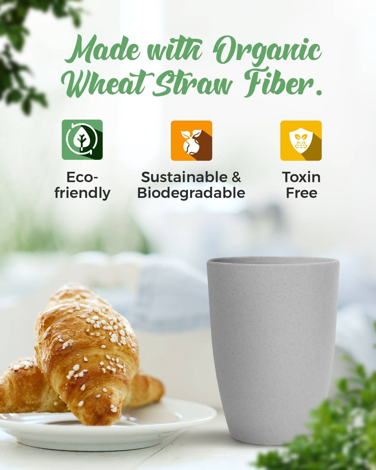 Eco-Friendly Wheat Straw Drinking Cups Sets Lightweight