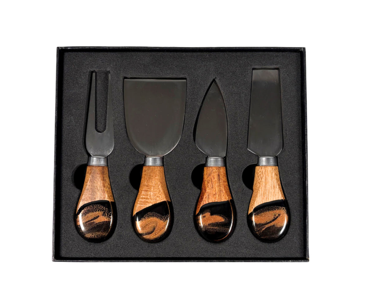 Resin Coated Cheese Knife Set - Set of 4