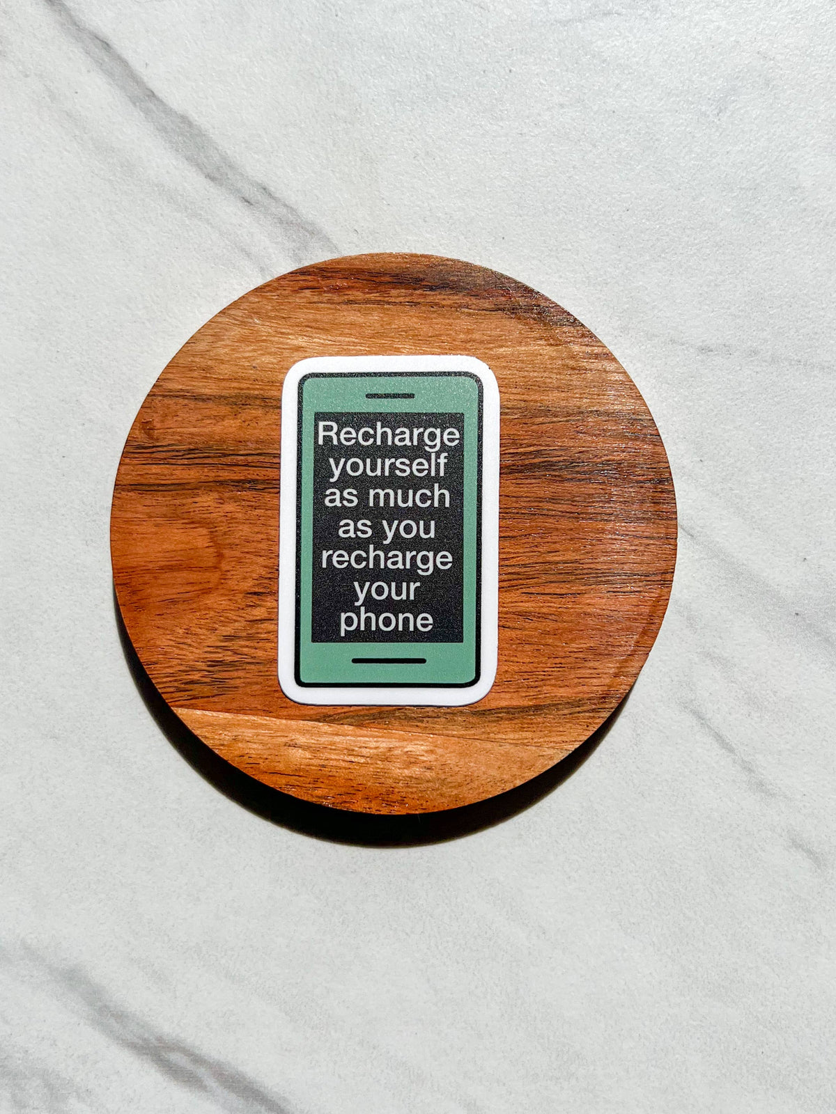 Recharge yourself as much as you charge your phone sticker