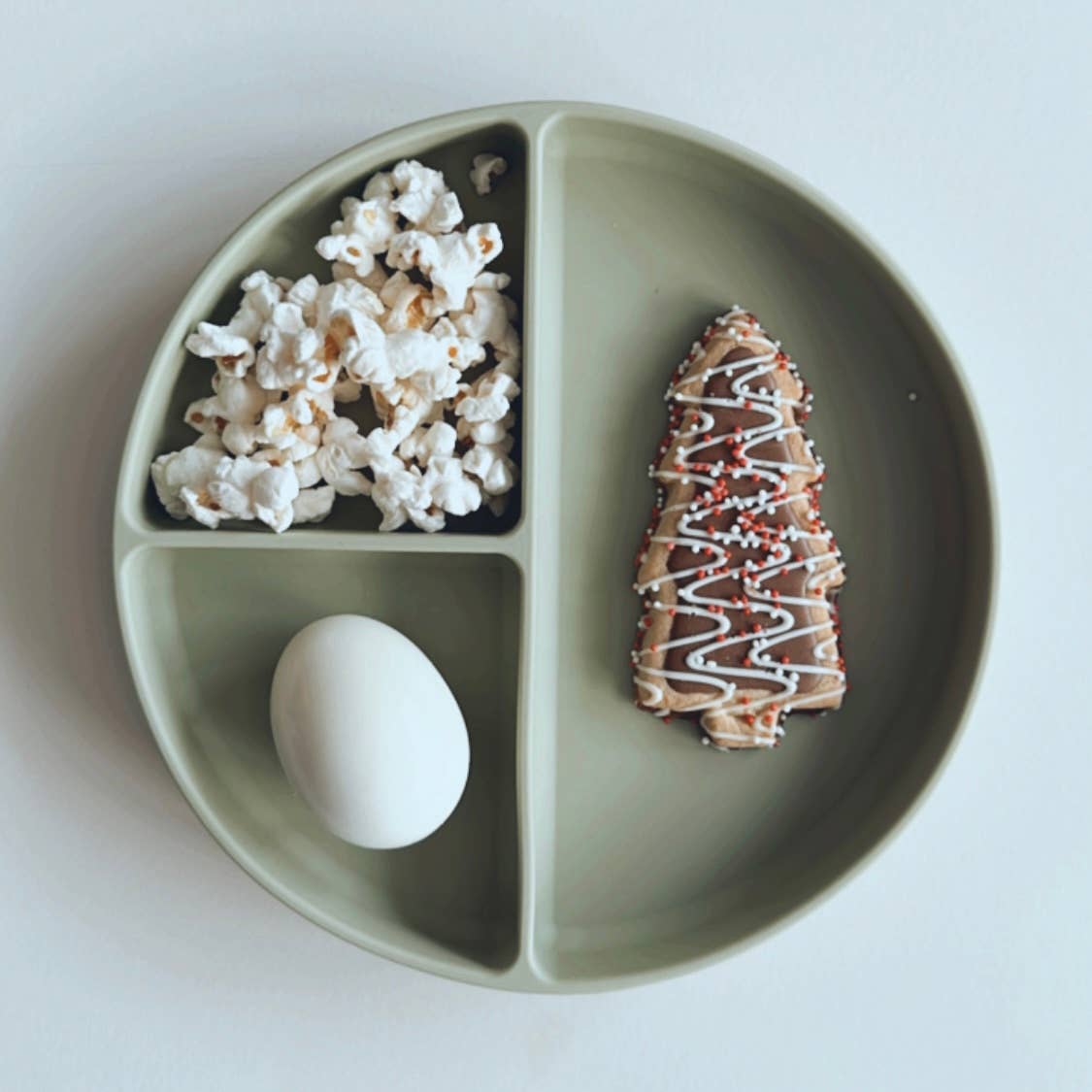 Baby Plate with Suction and Divided Portions (Sage)