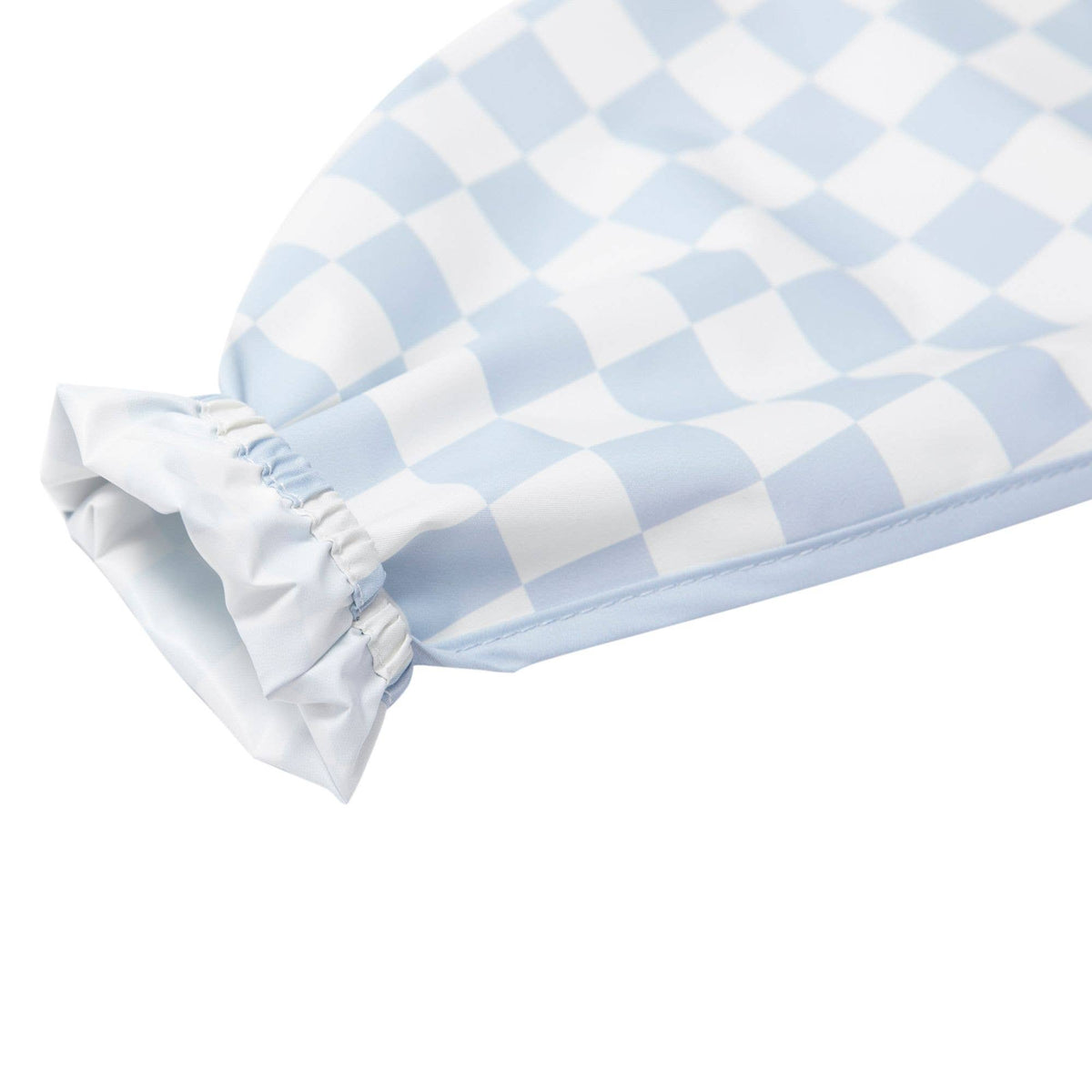 Smock Bib for Baby & Toddler Long Sleeve (Blue Checkers)