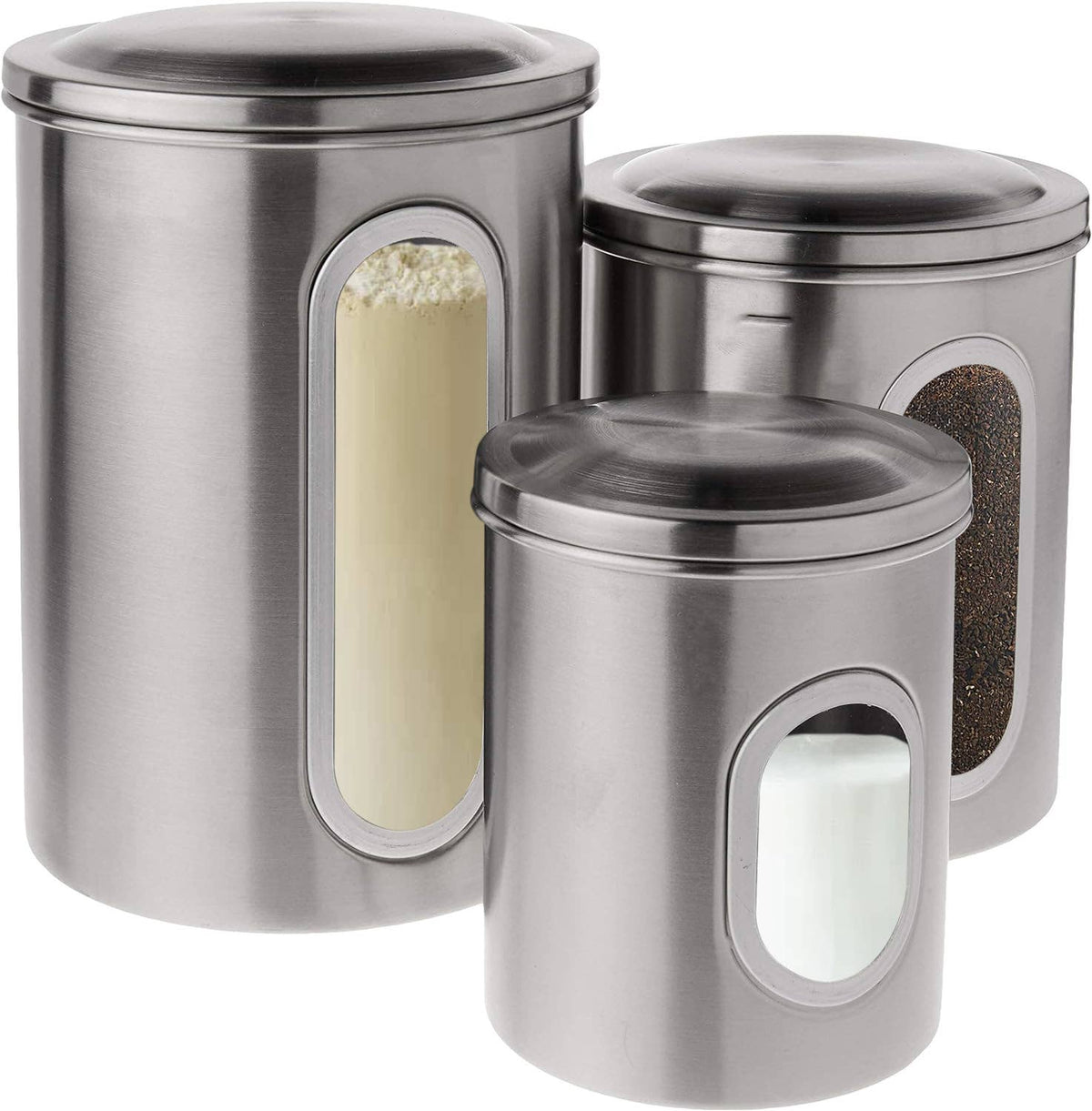Fox Run Stainless Steel Canister Set, 3-Piece Set
