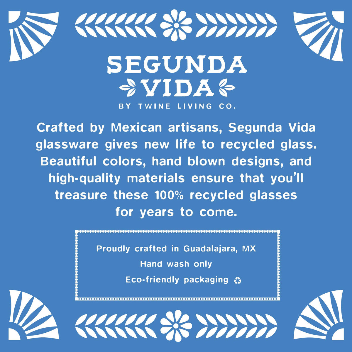 Segunda Vida Artistico Recycled Glass Tumblers Set of 2