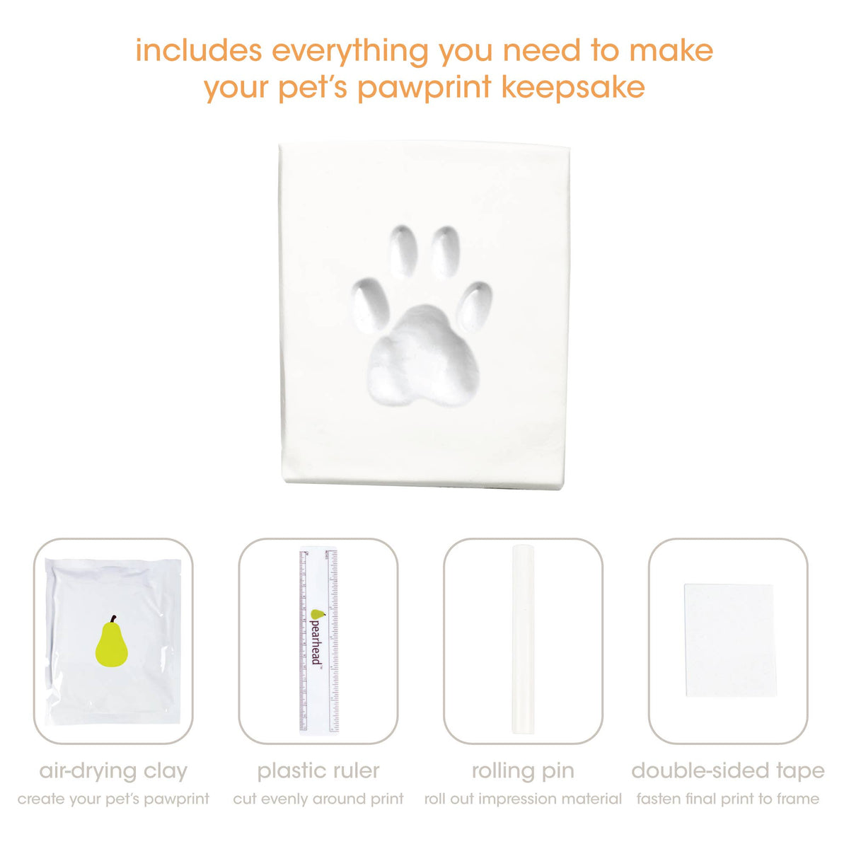 Pawprints Keepsake Photo Frame & Clay Impression Kit