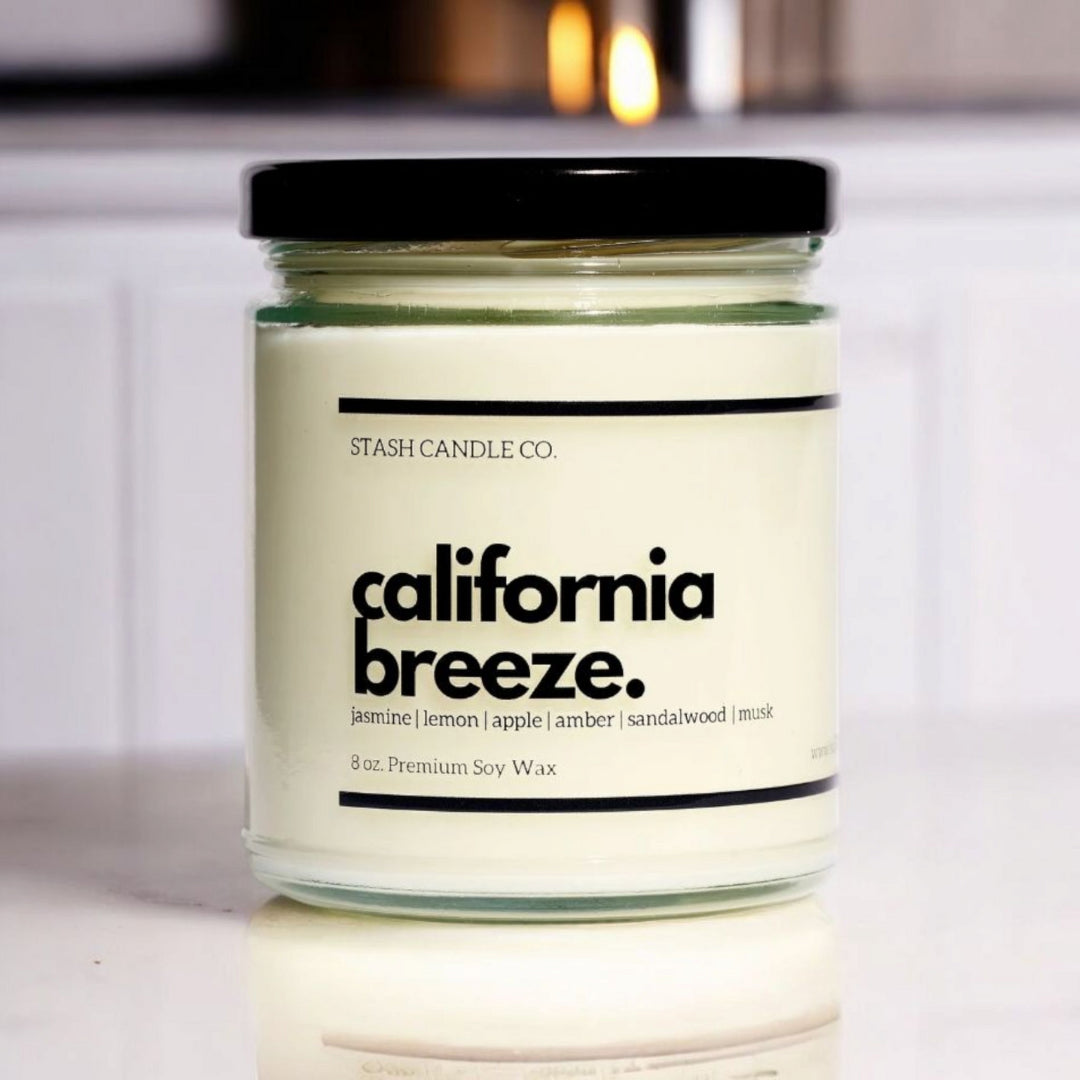 California Breeze Candle, 8oz. Lemon Jasmine Sandalwood