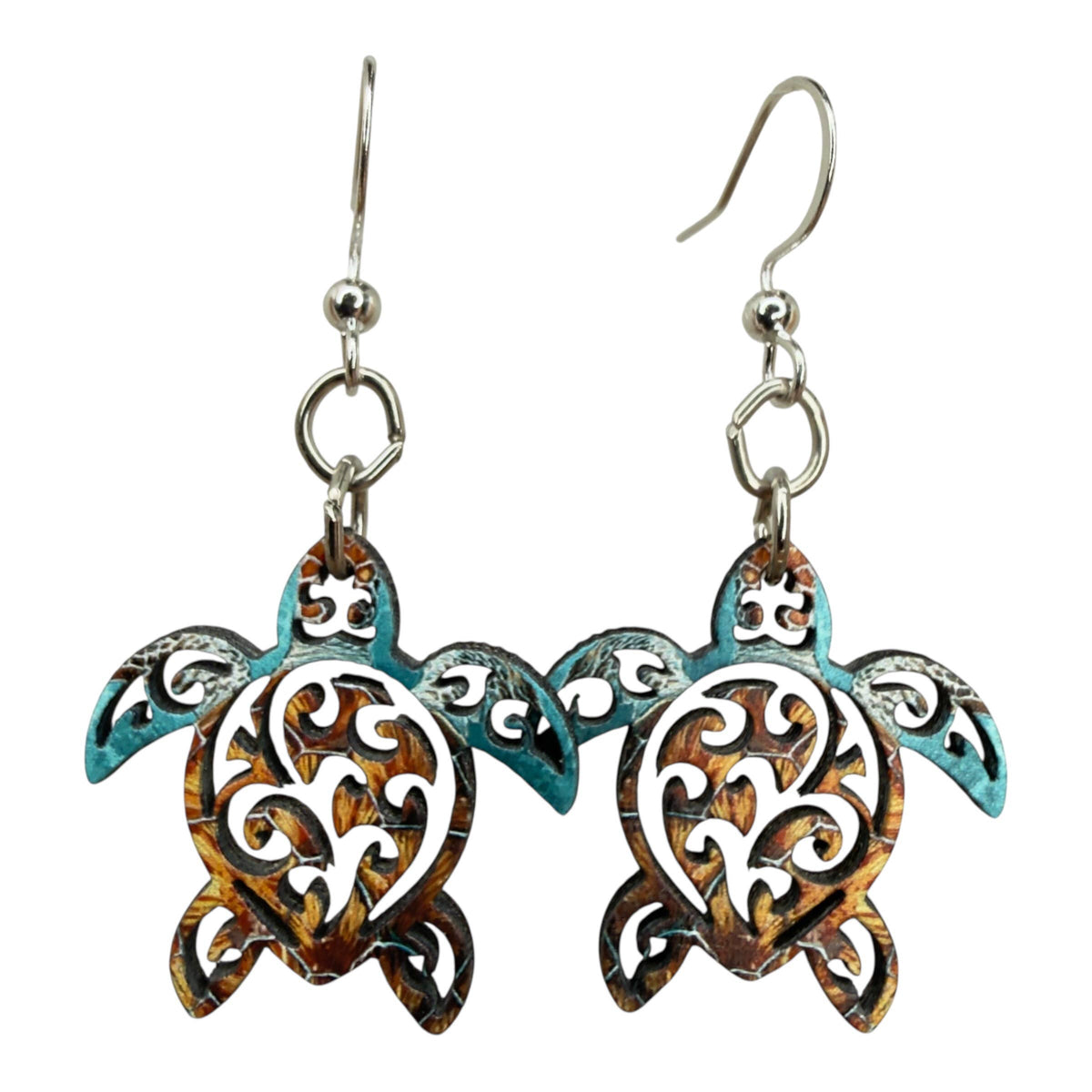 Tribal Sea Turtle Earrings #1892