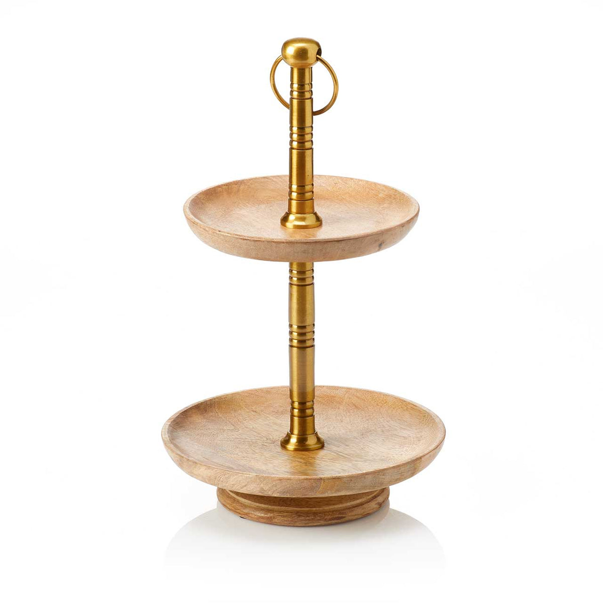 Mango Wood Two-Tiered Stand