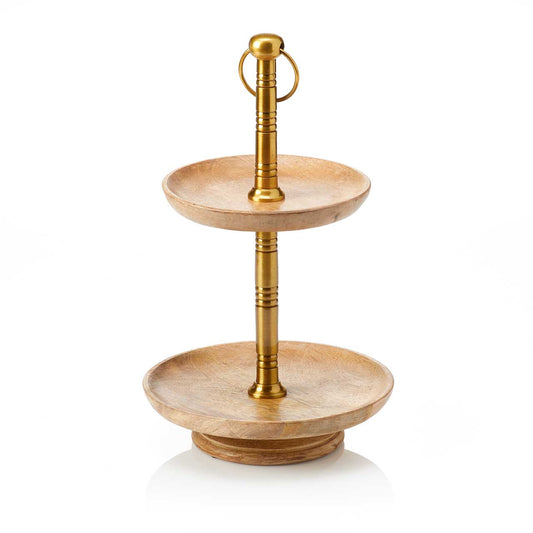 Mango Wood Two-Tiered Stand