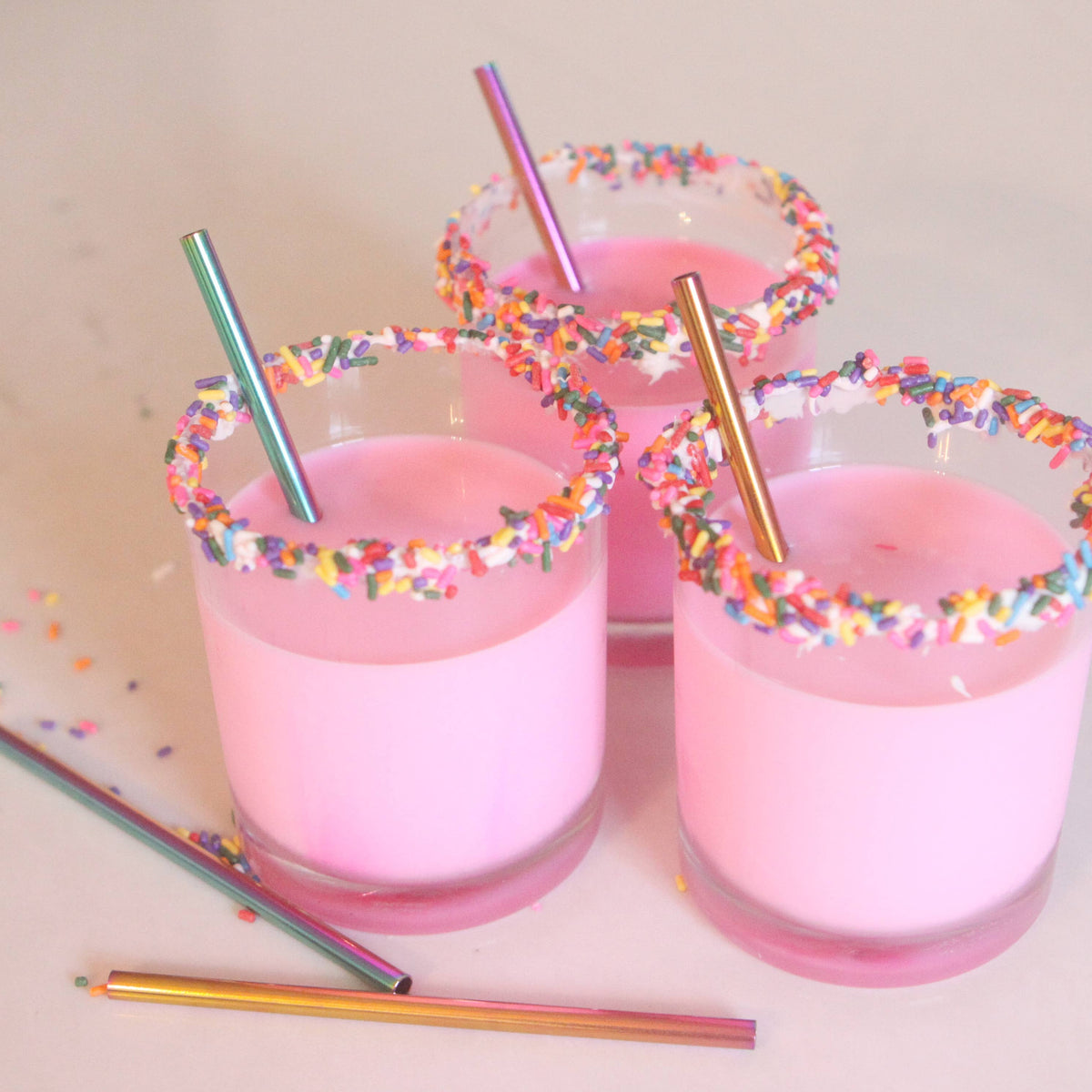Rainbow Cocktail Stainless Steel Metal Straw Set