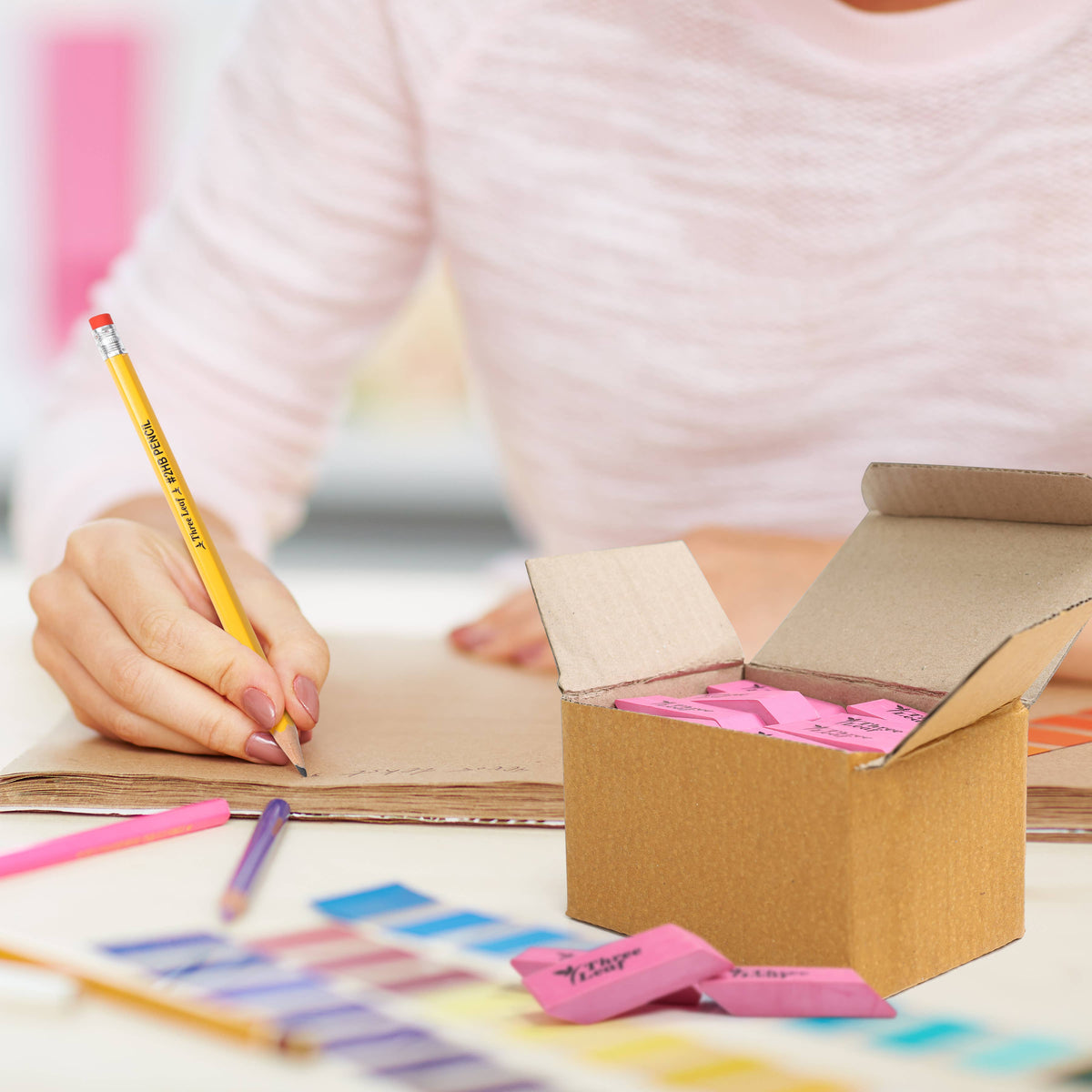 Pink Bevel Eraser (Individual)