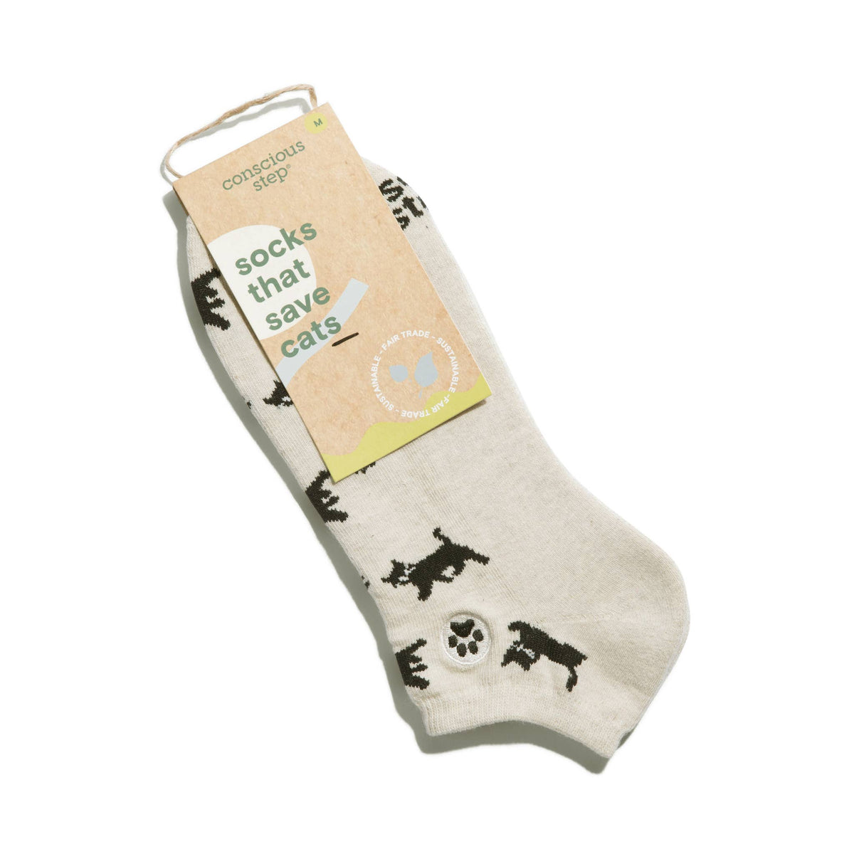 Ankle Socks that Save Cats | Beige - Gifts for Cat Lovers