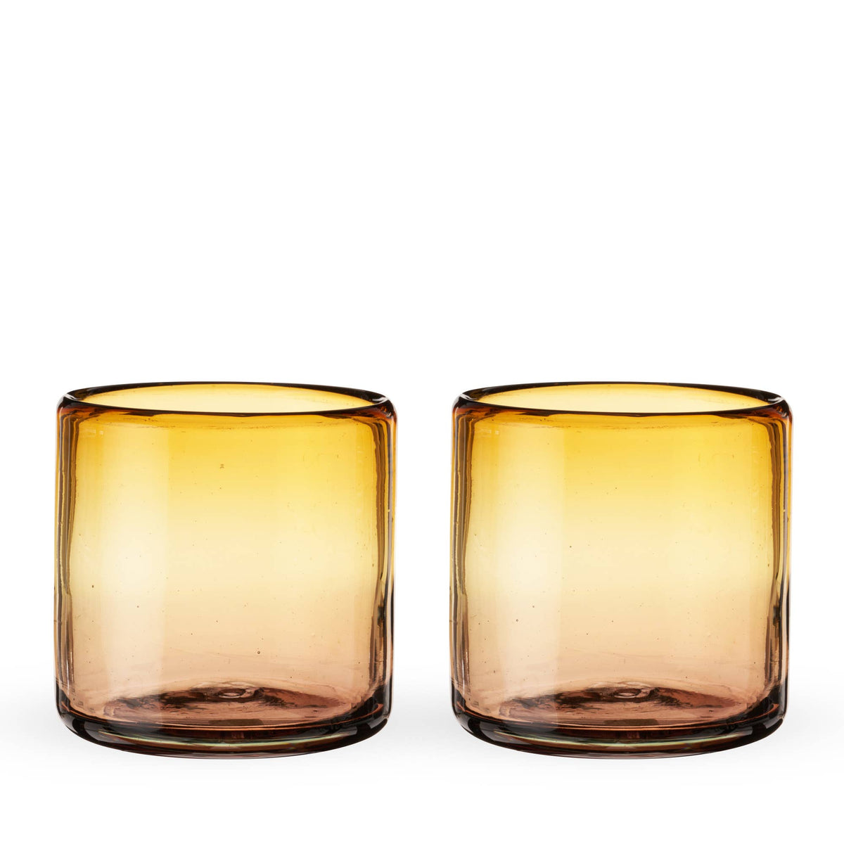 Twine – Segunda Vida El Ocaso Recycled Tumblers Set of 2, assorted styles and colors together; recycled glass