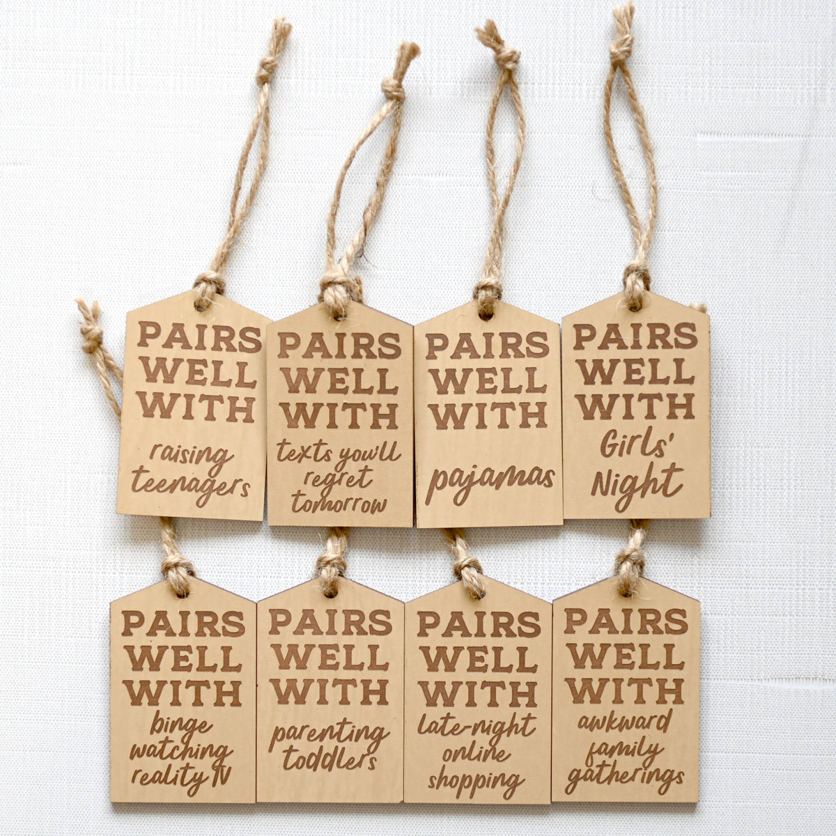 Pairs Well With Parenting Toddlers Bottle Tag