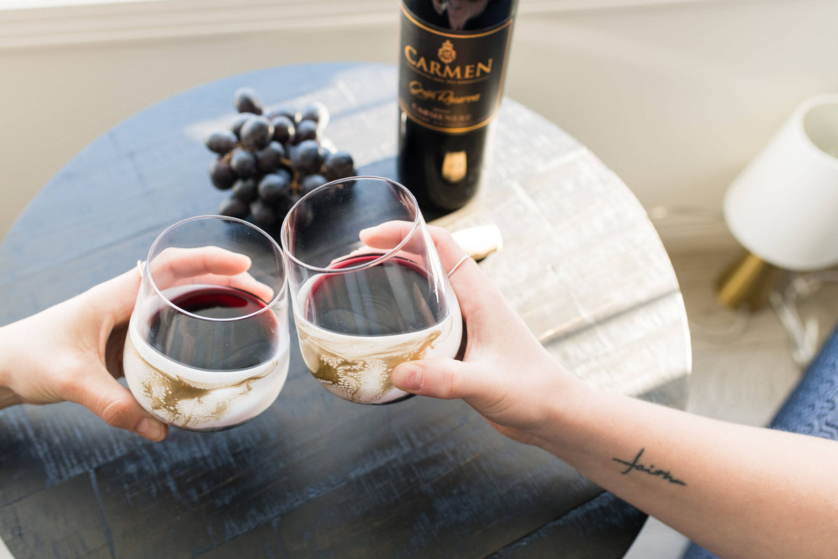 Resin Accented Wine Glasses