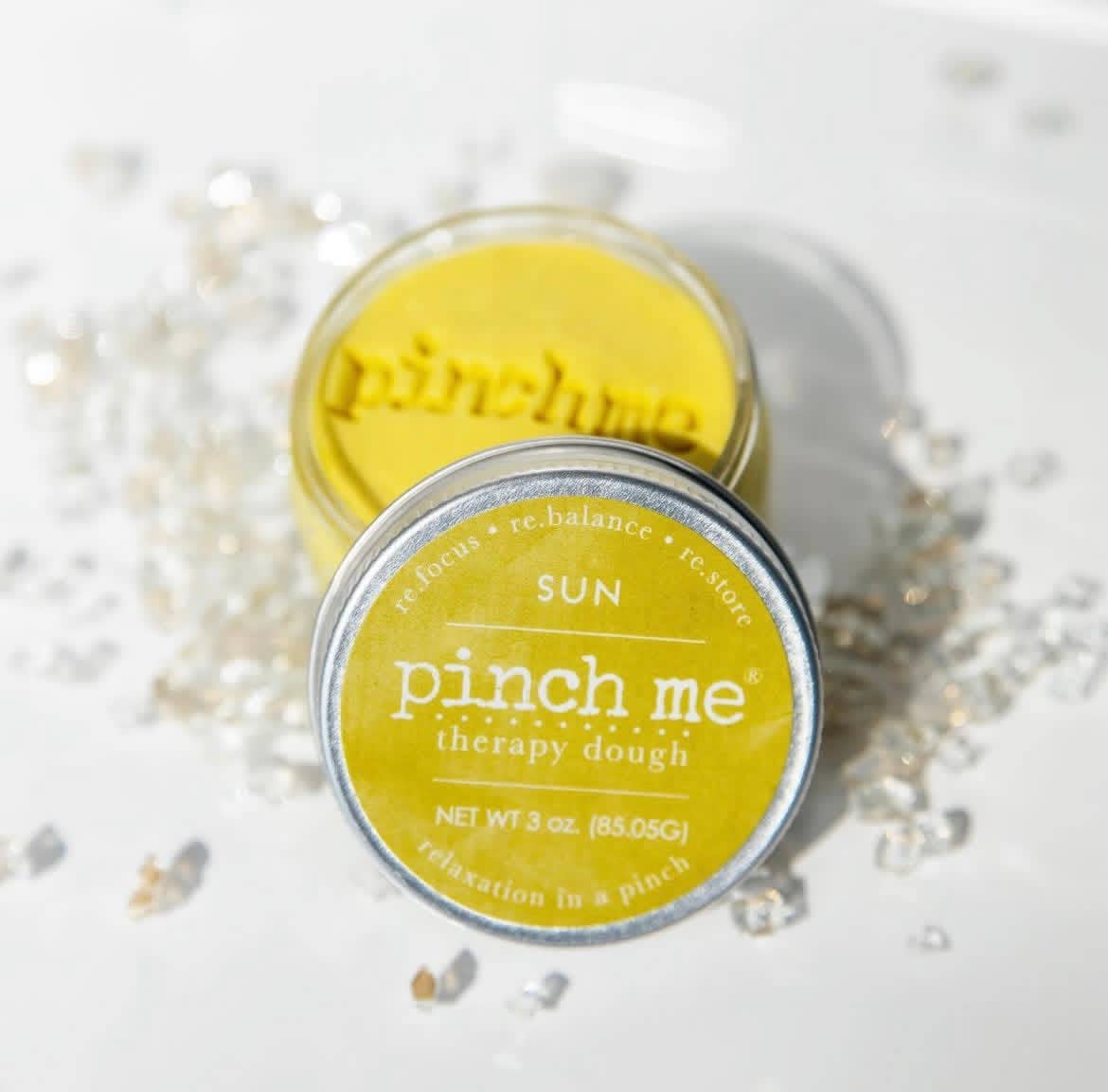 Pinch Me Therapy Dough – Sun, styled product display on a tabletop