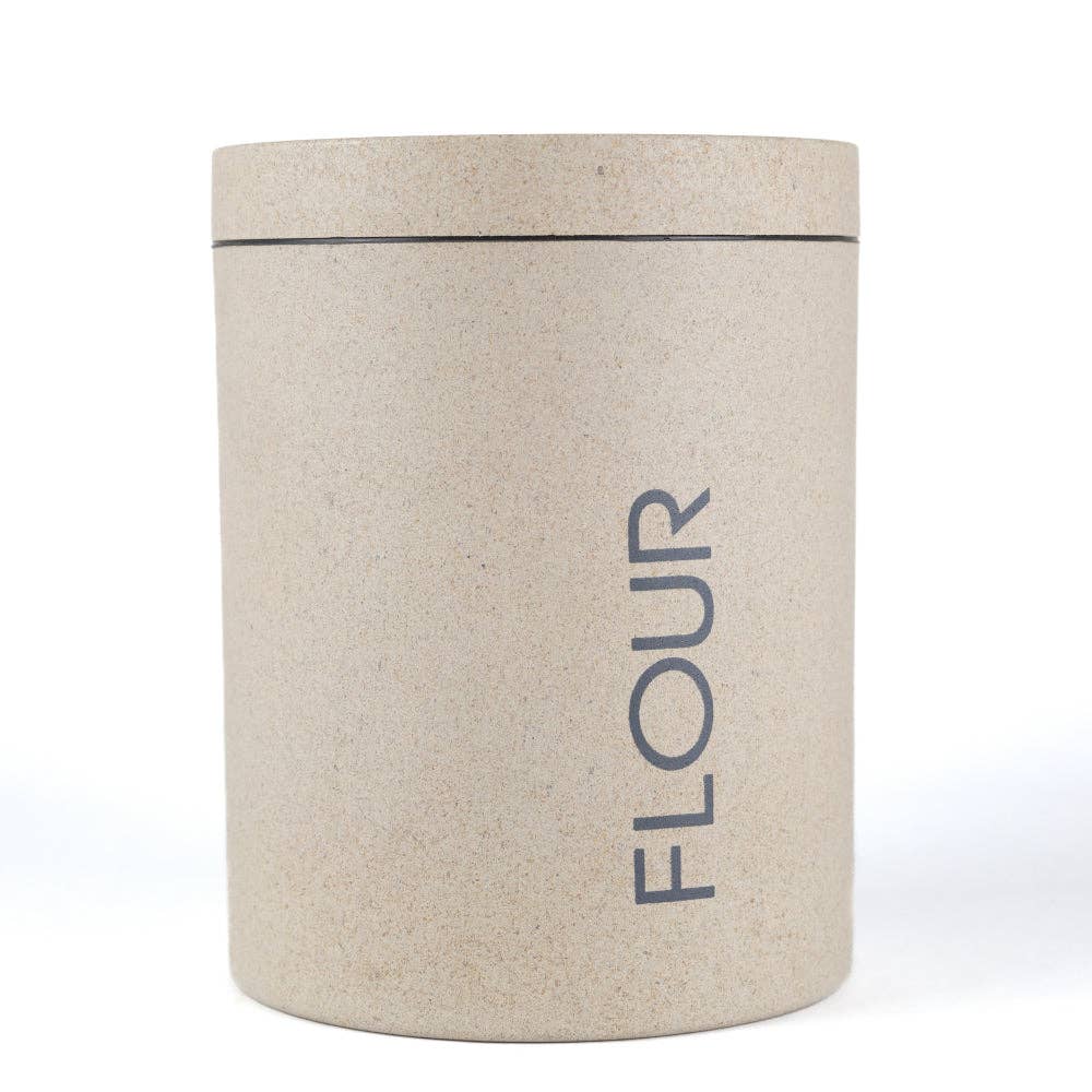 Sustainable Large Bamboo Flour Canister Seashell Color 77 Oz