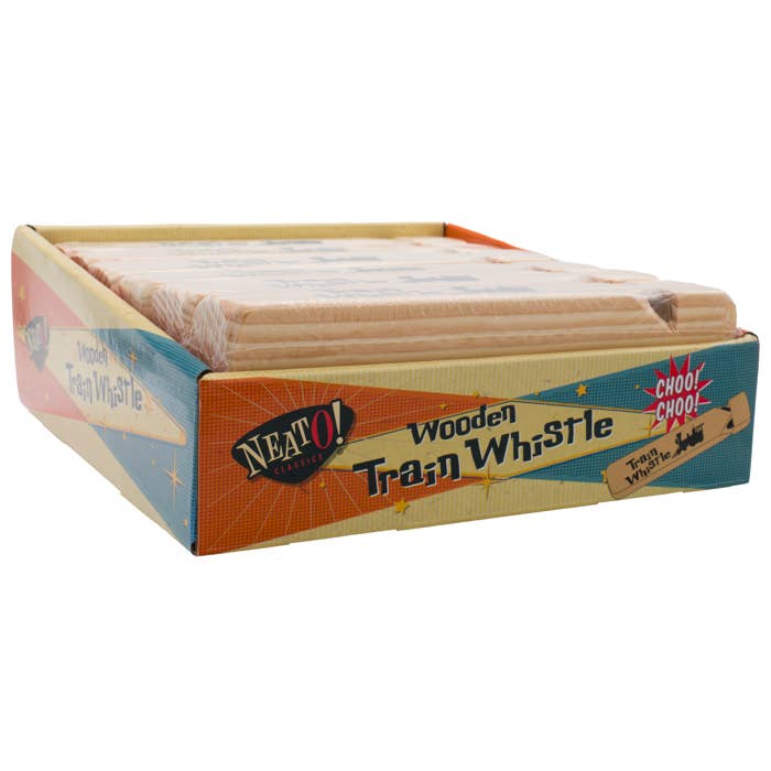 Neato! 7.5" Classic Wooden Train Whistle- Retro Classic
