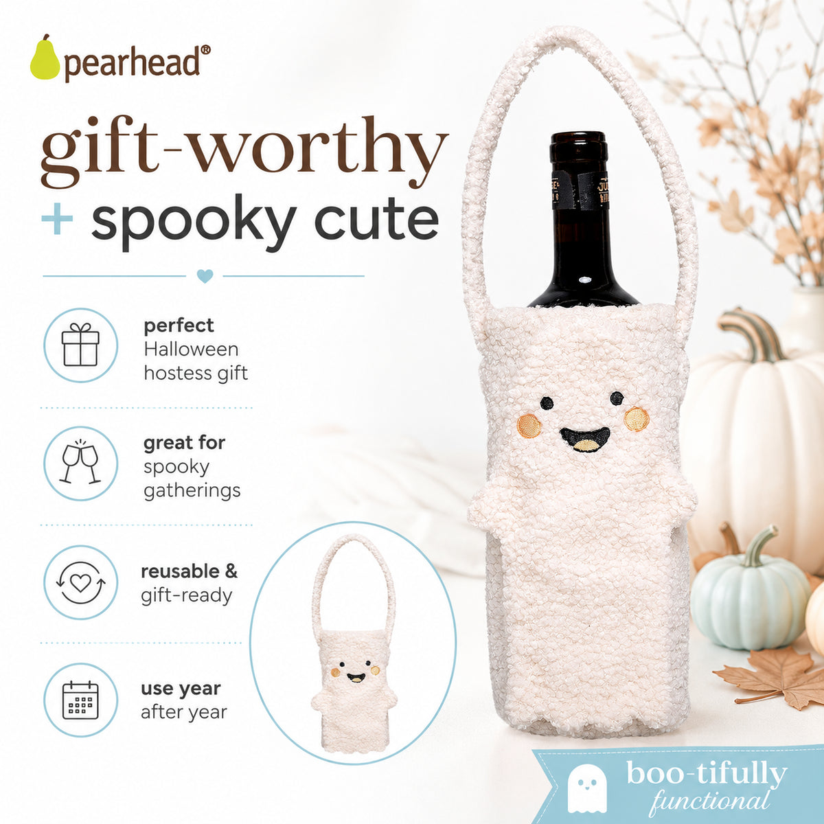 Ghost Sherpa Wine Bottle Gift Bag, Hostess Gift