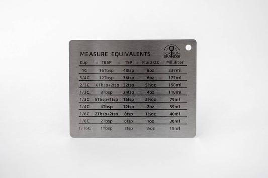 Fox Run Stainless Steel Conversion Chart Magnet, 4.3" x 3.4"