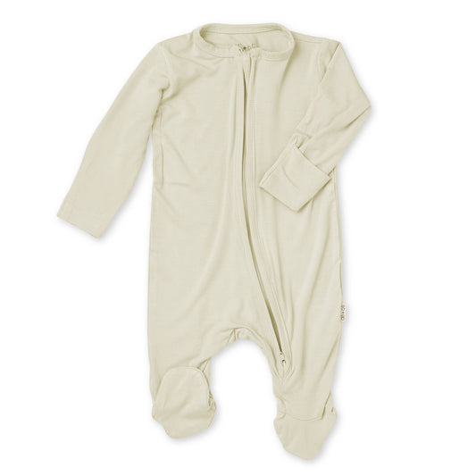 Baby Footie 2-Way Zipper – Bamboo Lounge Wear Sage