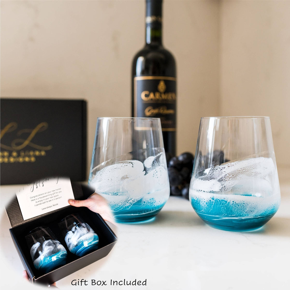 Resin Accented Wine Glasses