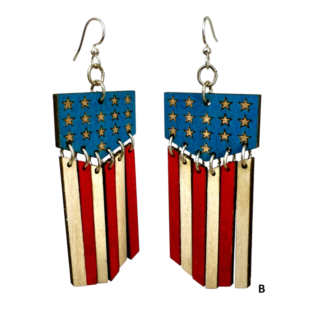 American Flag Dangle Earrings #1776