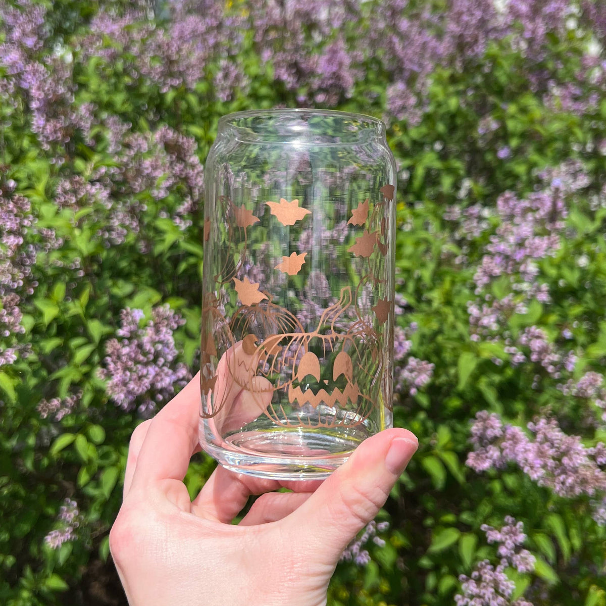 Jack o lantern glass cup