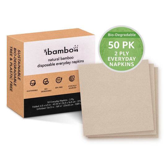 Bamboo Everyday Napkins - 50 Pack - 2 Ply