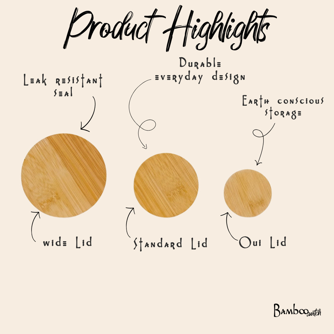 Bamboo Switch Oui Yogurt Jar Bamboo Lid - bamboo lid cut and sealing construction features
