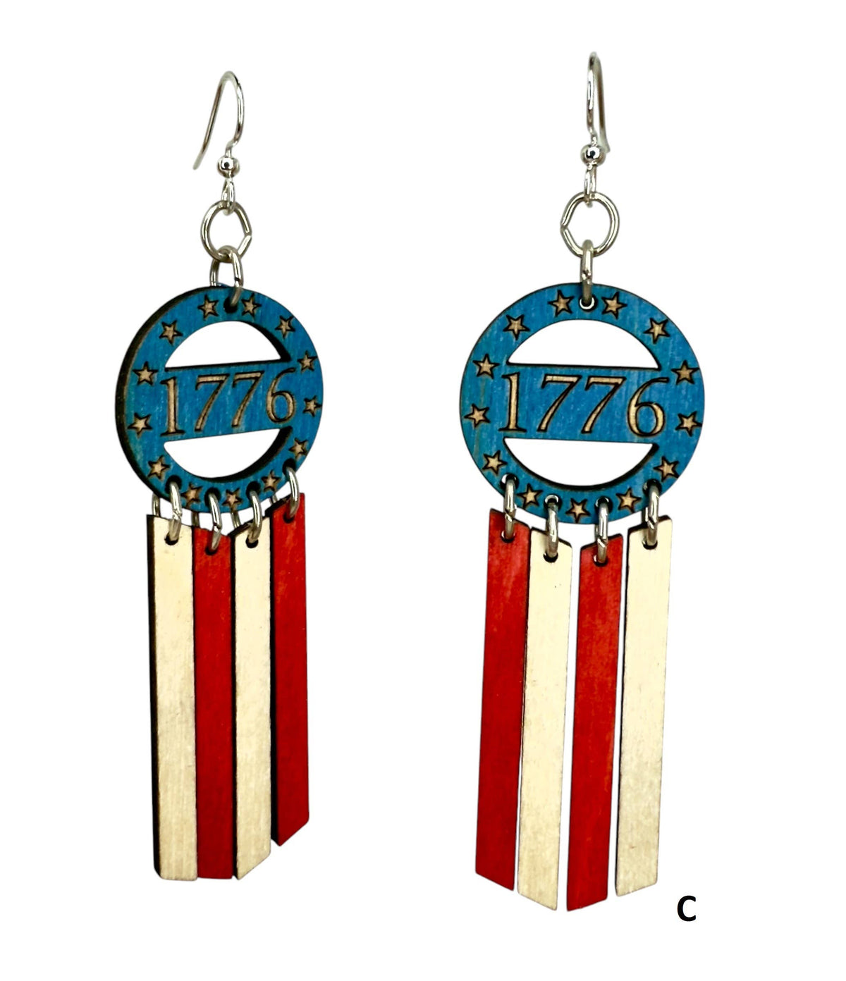 American Flag Dangle Earrings #1776
