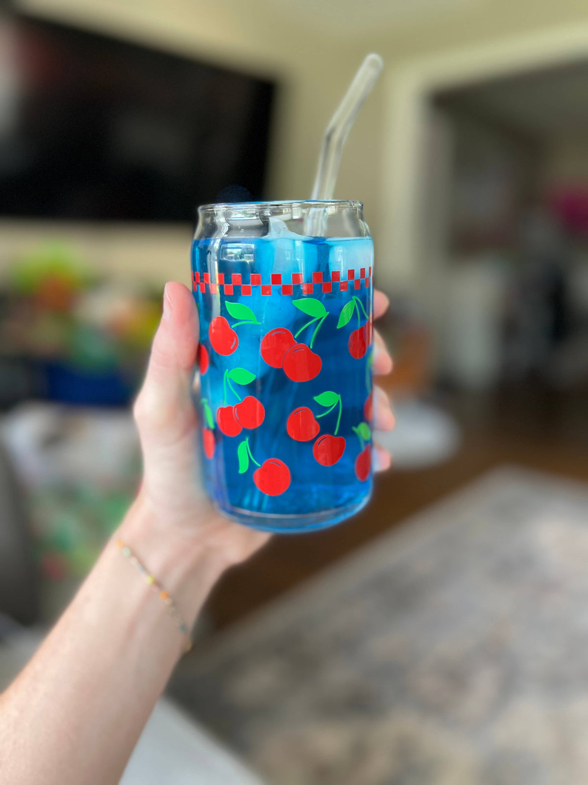Cherry cup cherries Glass can 16 oz