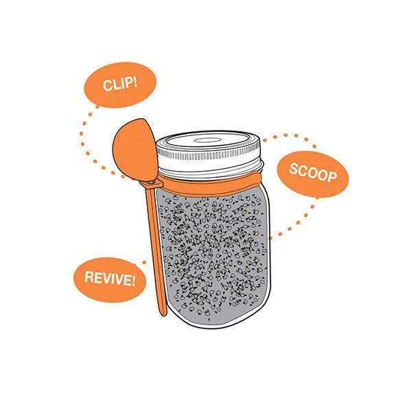Jarware Coffee Spoon Clip for Wide Mouth Mason Jar