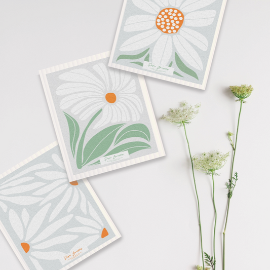 Swedish Dishcloths Set of Three: Daisy Combo