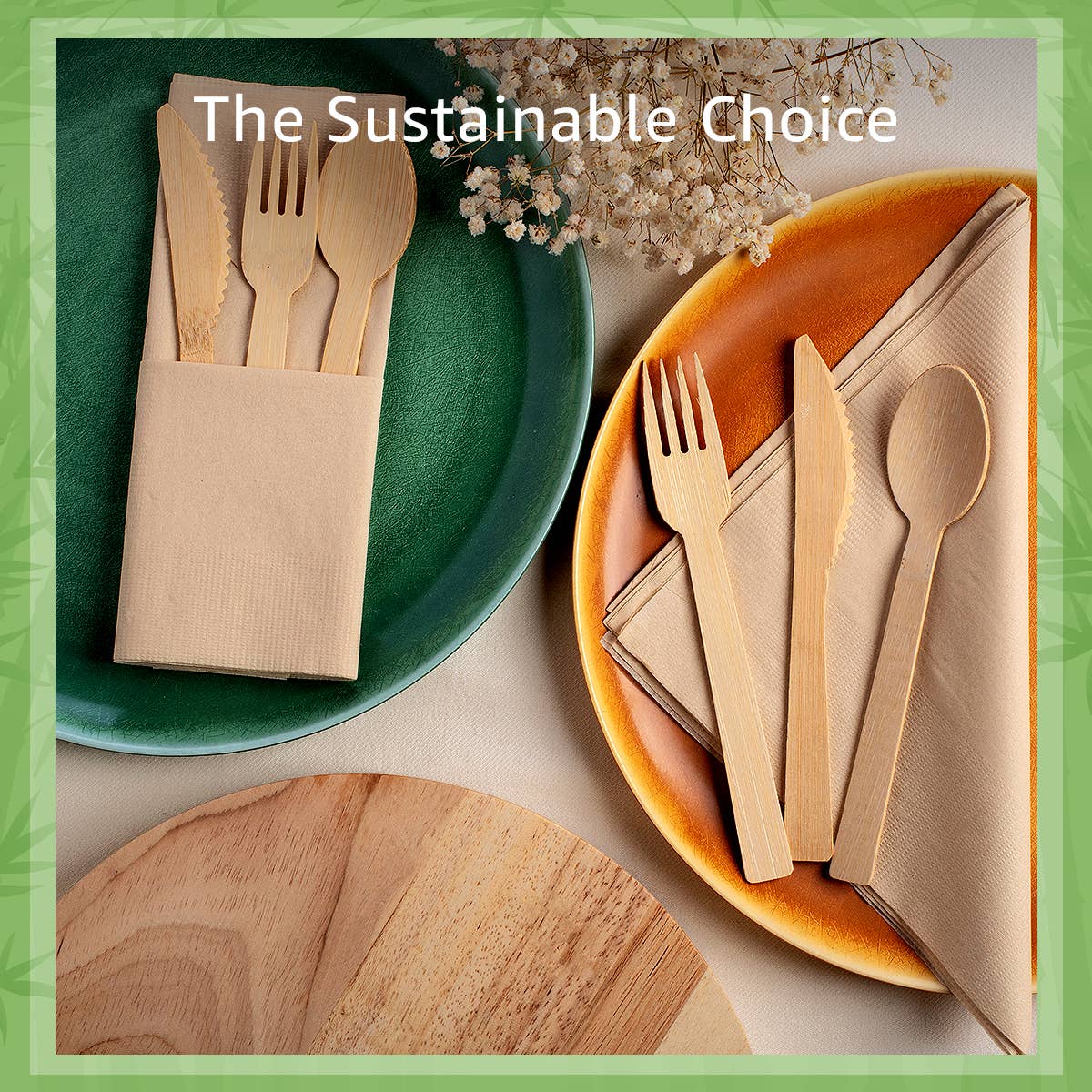 Bamboo Entertain Dinner Napkins - 200 Pack - 3 Ply