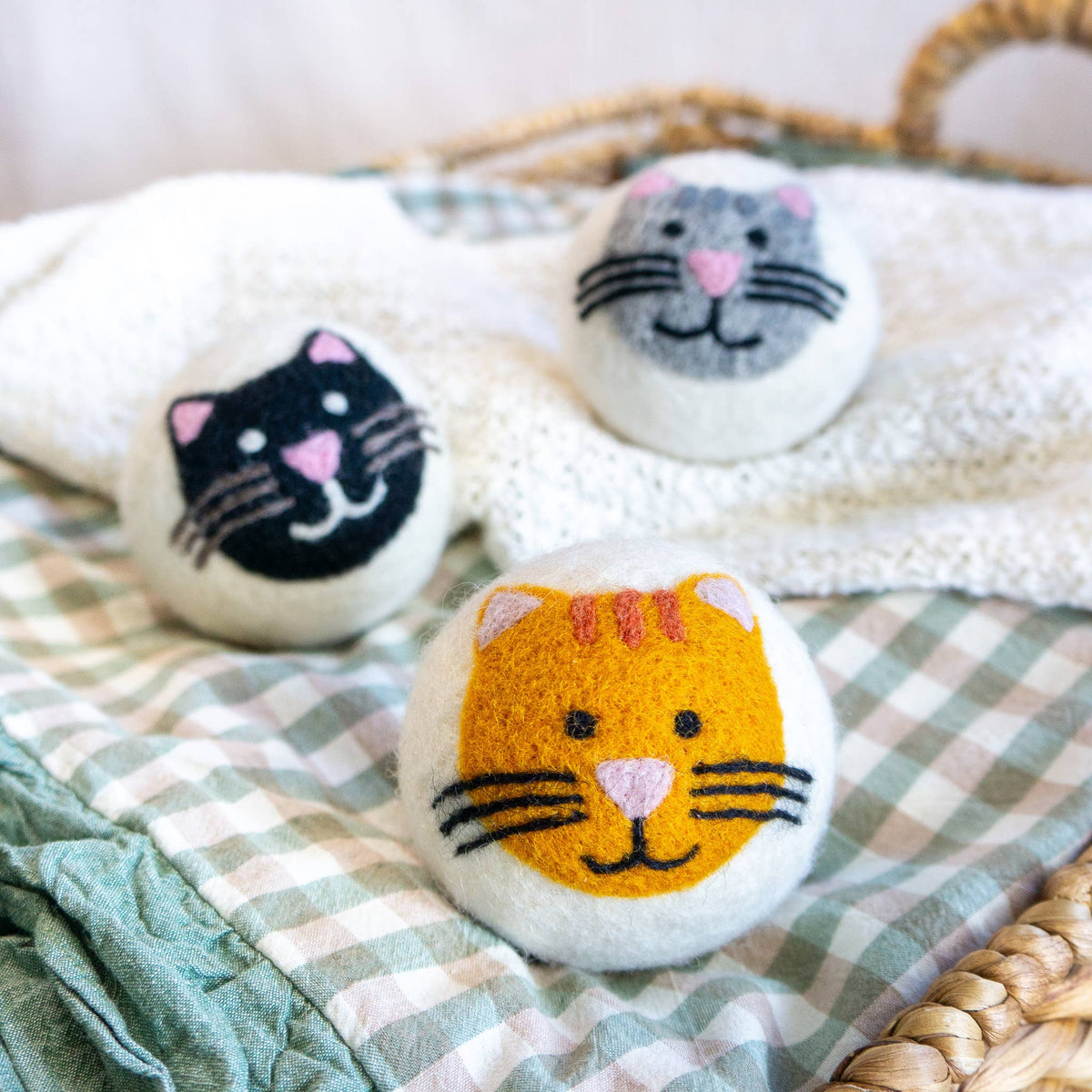 Wool Dryer Ball Cat Mix (Orange, Grey, Black) - House Cats