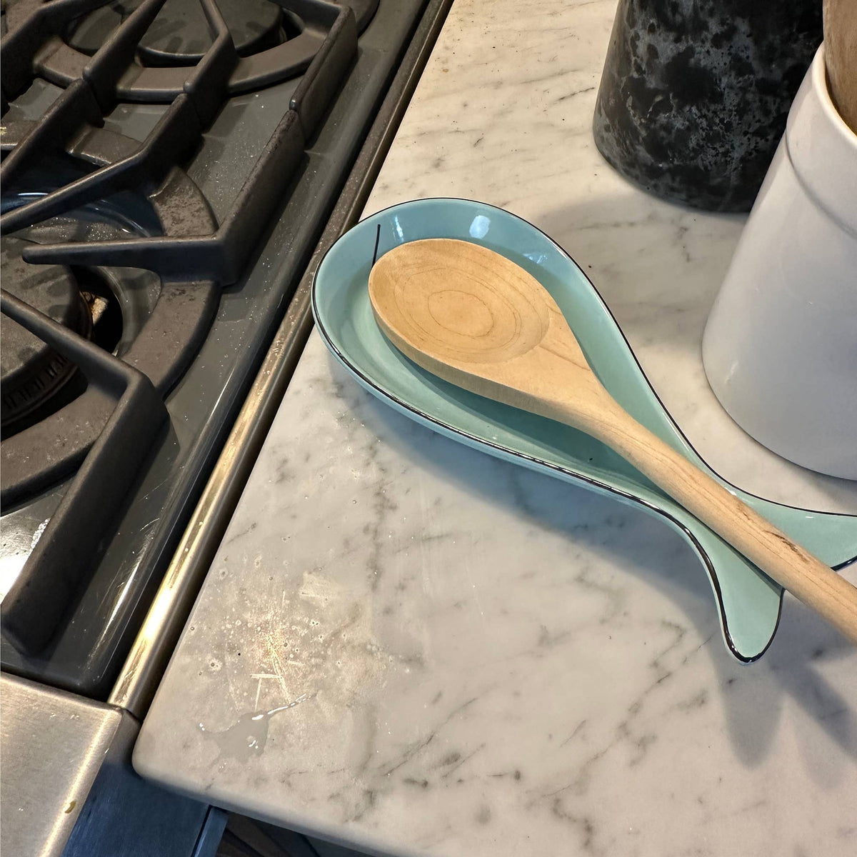 Fox Run Whale Spoon Rest, Ceramic Spoon and Spatula Rest