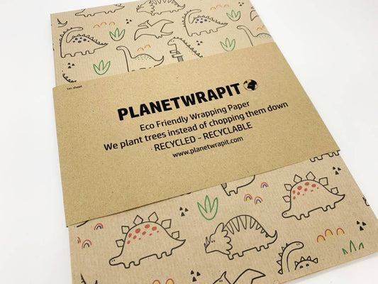 Dinosaur Recycled Craft Wrapping Paper Gift Wrap