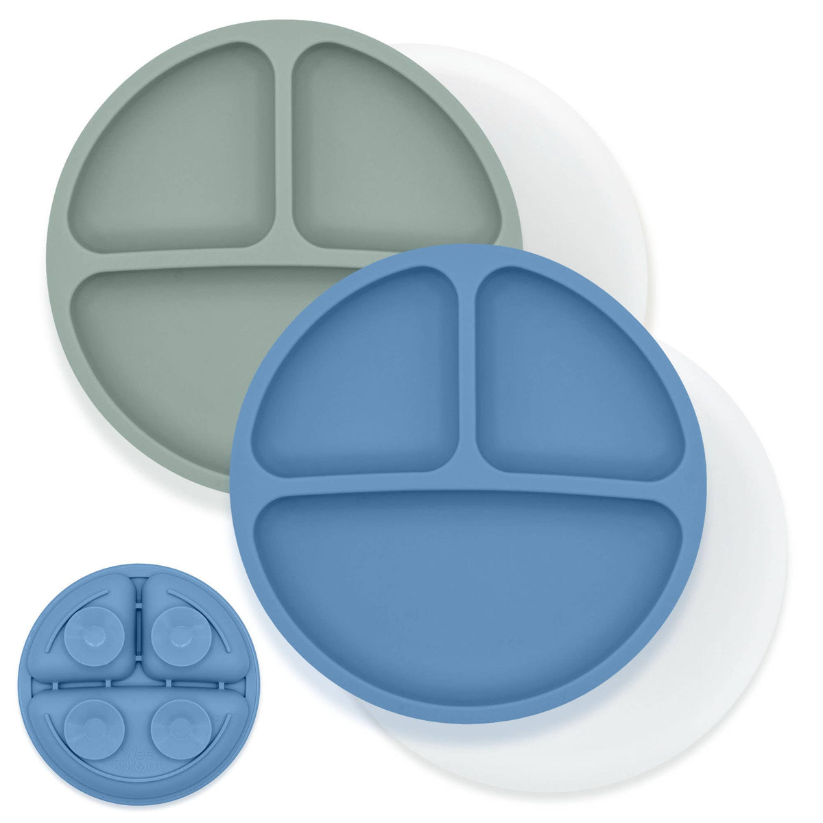 Silicone Divided Suction Plates – Set of 2