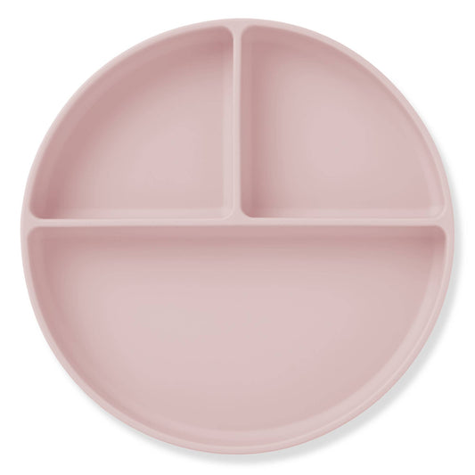 Baby Plate with Suction and Divided Portions (Pink)