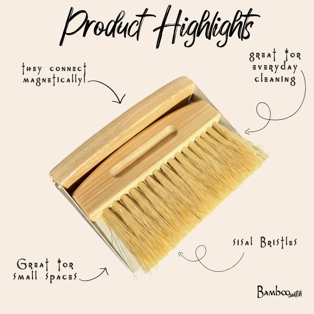 Bamboo Dust Pan & Bamboo Brush