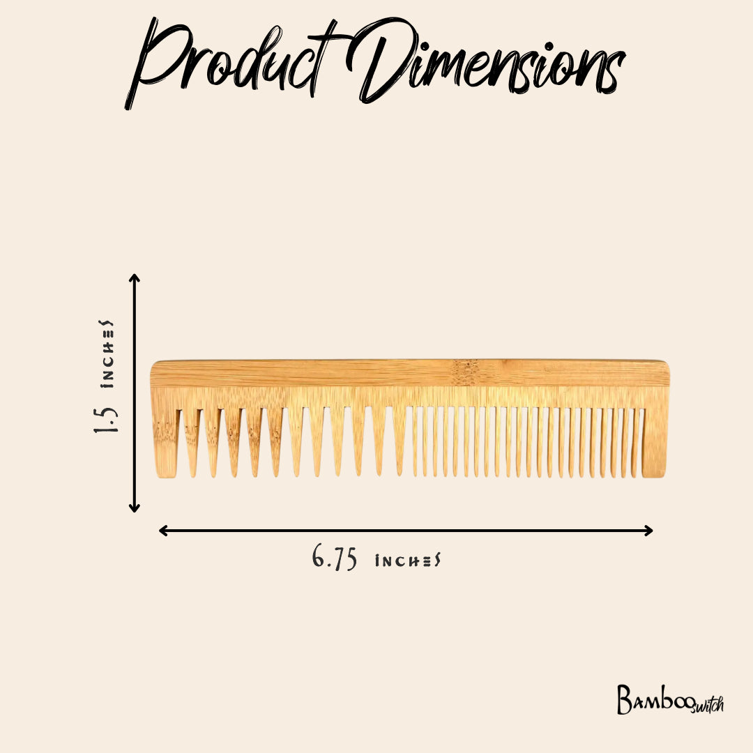 Bamboo Switch Bamboo Dual Comb - comb size diagram