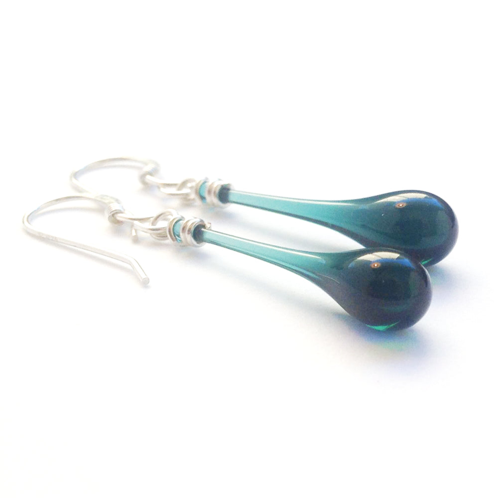 Solaris Glass Teardrop Earrings - Recycled Glass Colors