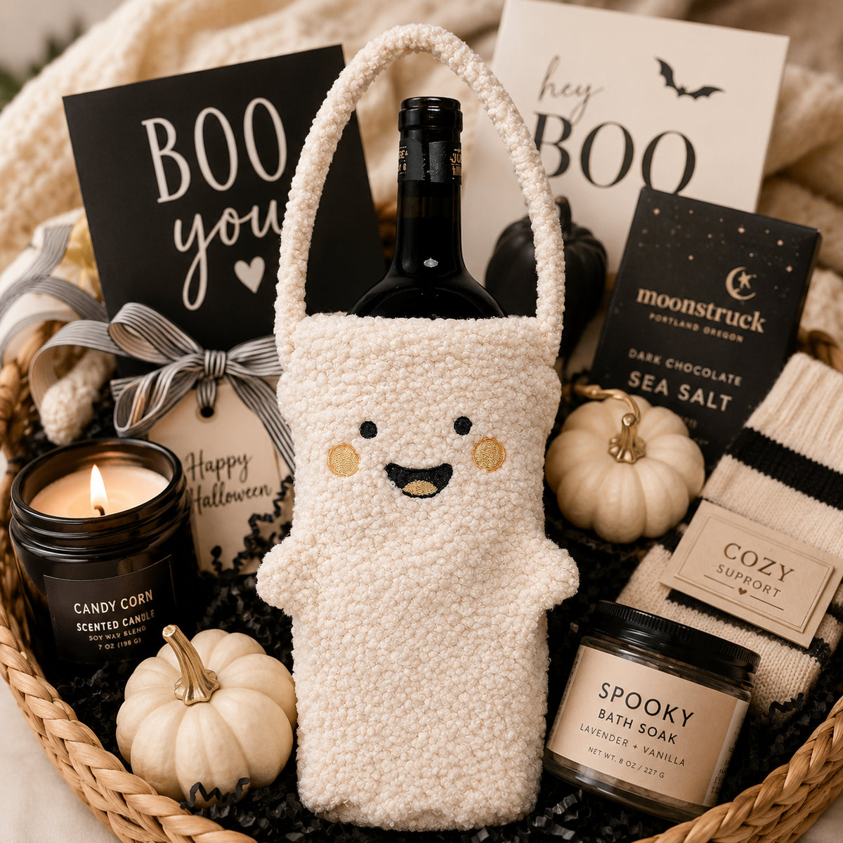 Ghost Sherpa Wine Bottle Gift Bag, Hostess Gift