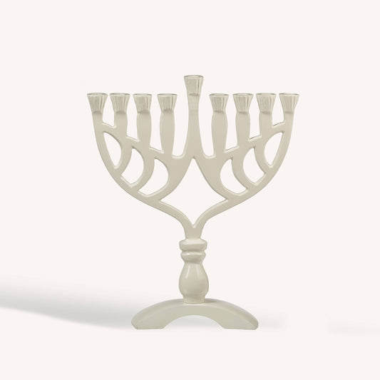 Candle Menorah - White - 7.5 Inch
