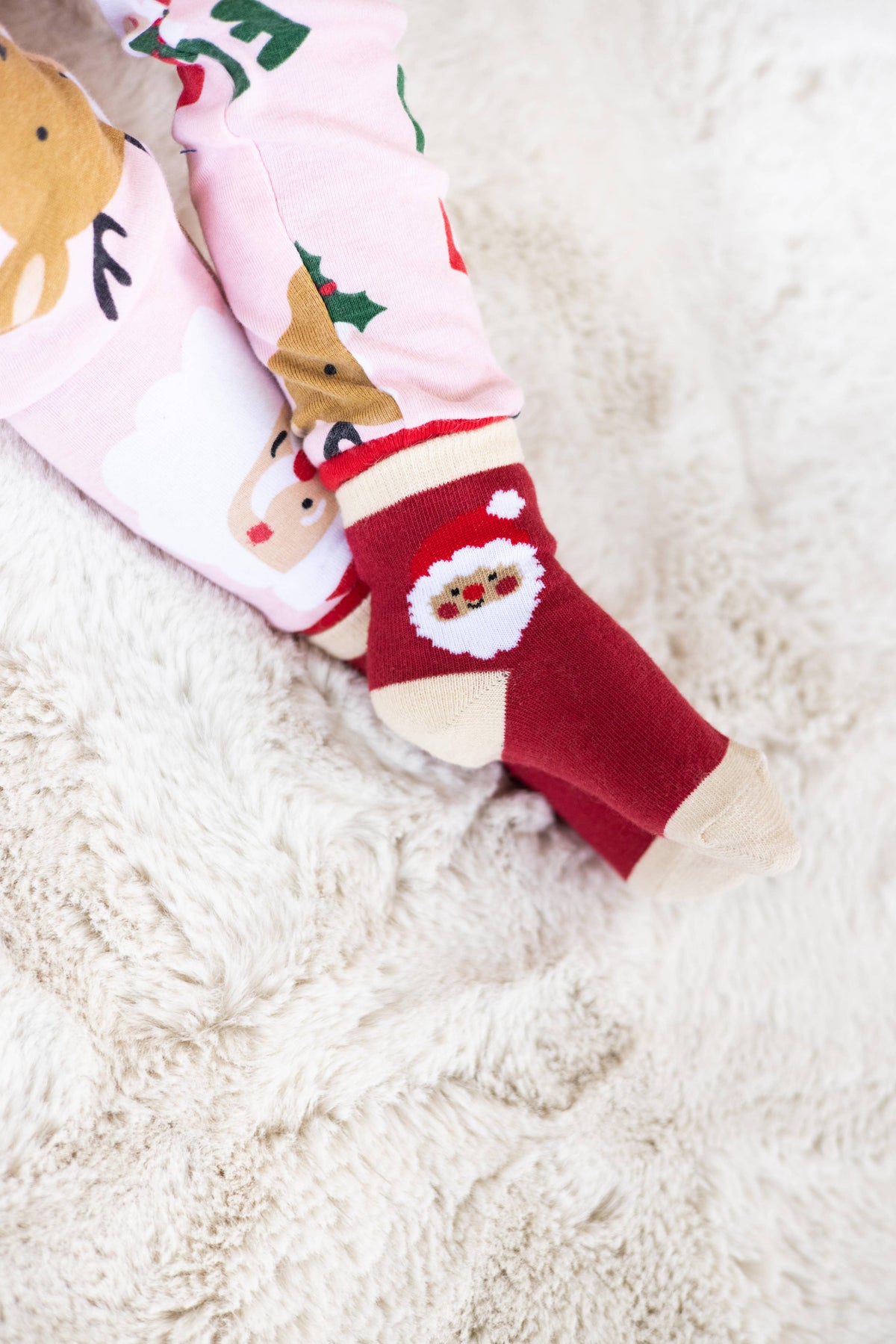 Santa Parent & Baby Christmas Matching Holiday Sock Set